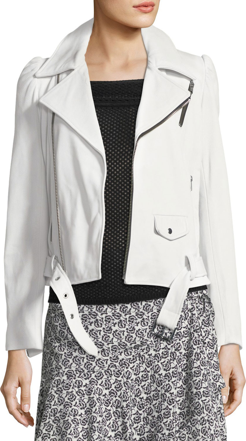 A.L.C. Calix Leather Moto Jacket with Lace-Up Sides