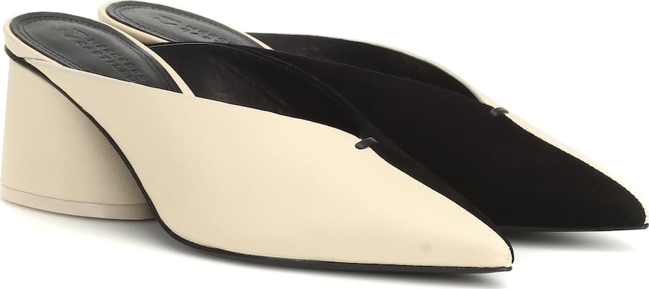Mercedes Castillo Natti leather and suede mules