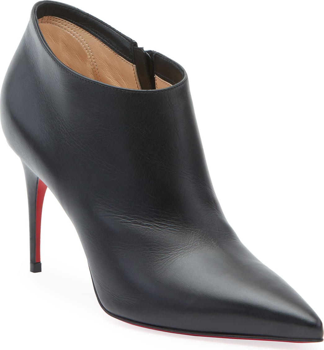 Christian Louboutin Gorgone 85 Leather Red Sole Booties