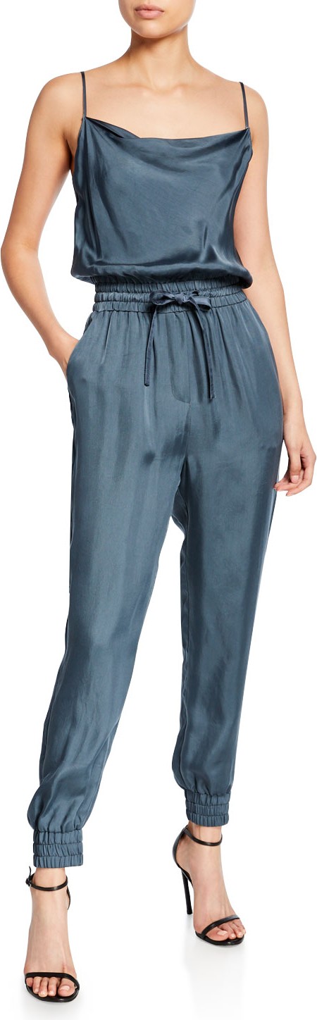 Cinq A Sept finnley sleeveless cowl-neck drawstring-waist jumpsuit