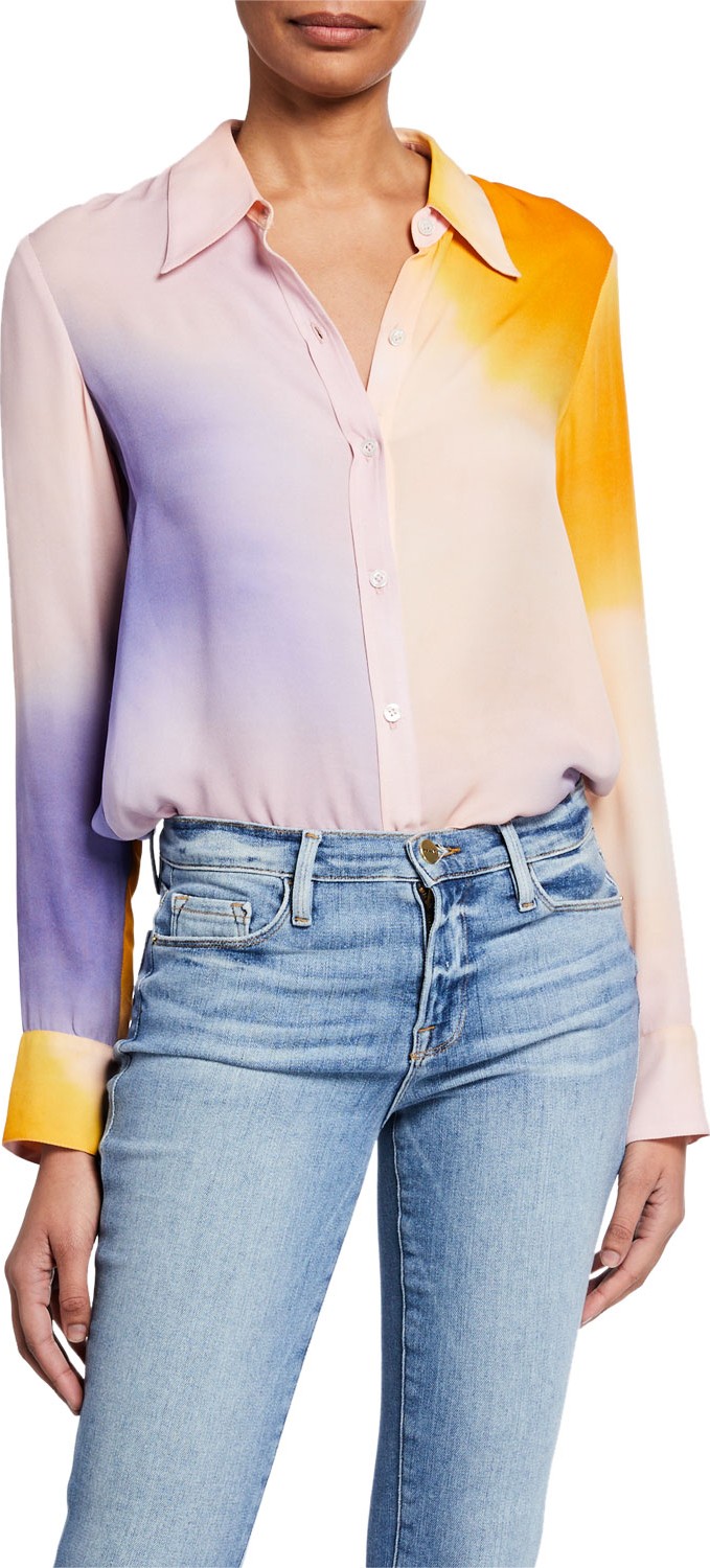 A.L.C. Jayne Silk Button-Up Top