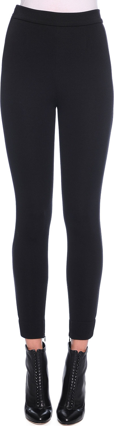 Dolce & Gabbana Ankle-Zip Leggings, Black