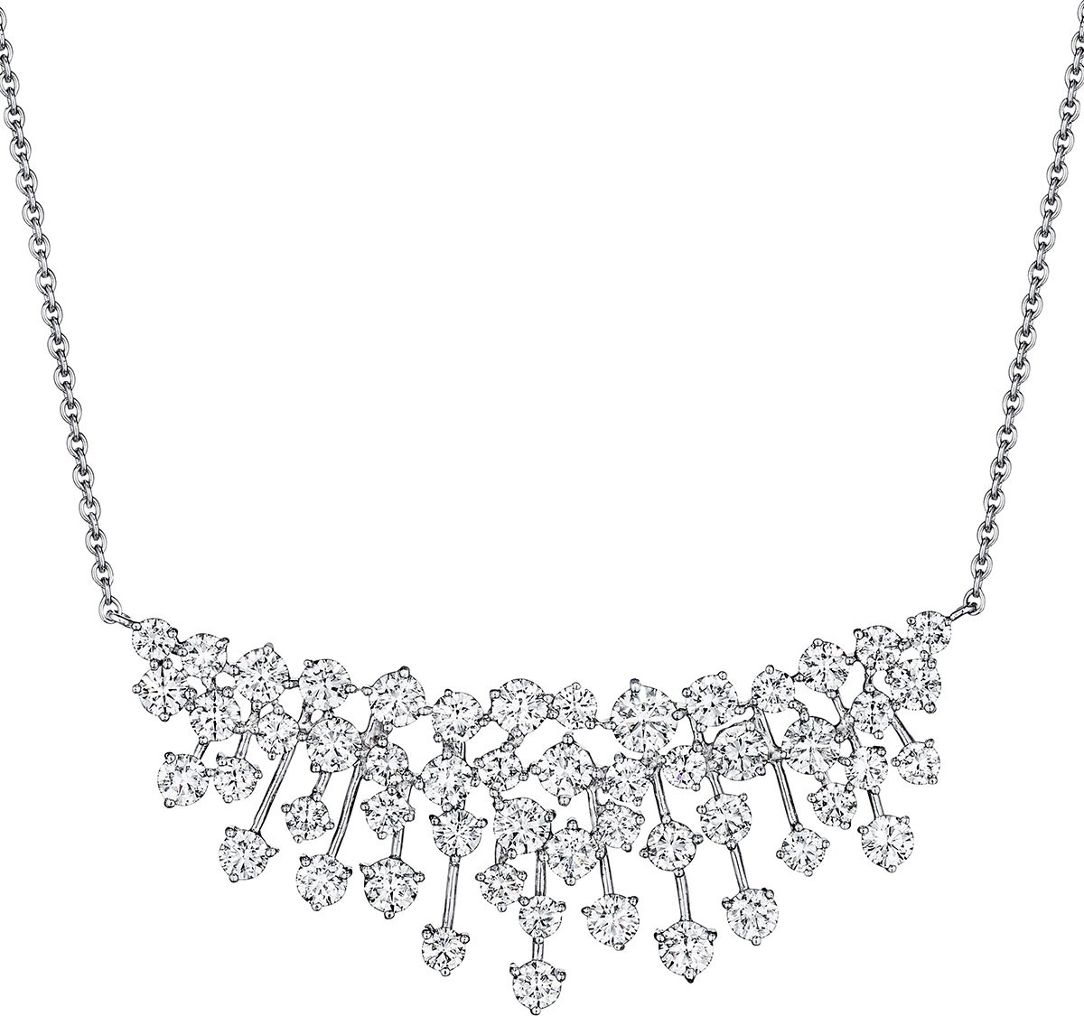 Hueb Luminus 18k White Gold Diamond Bib Necklace