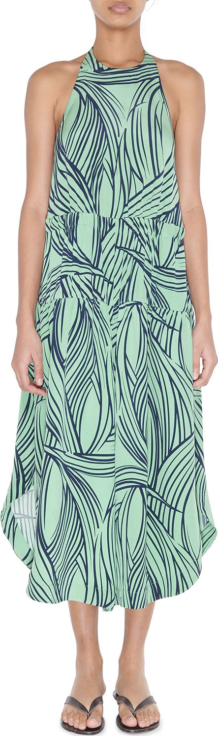 Tibi Printed Halter Jumpsuit