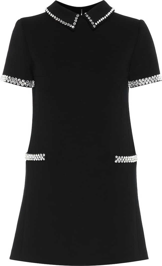 Saint Laurent Crystal wool minidress