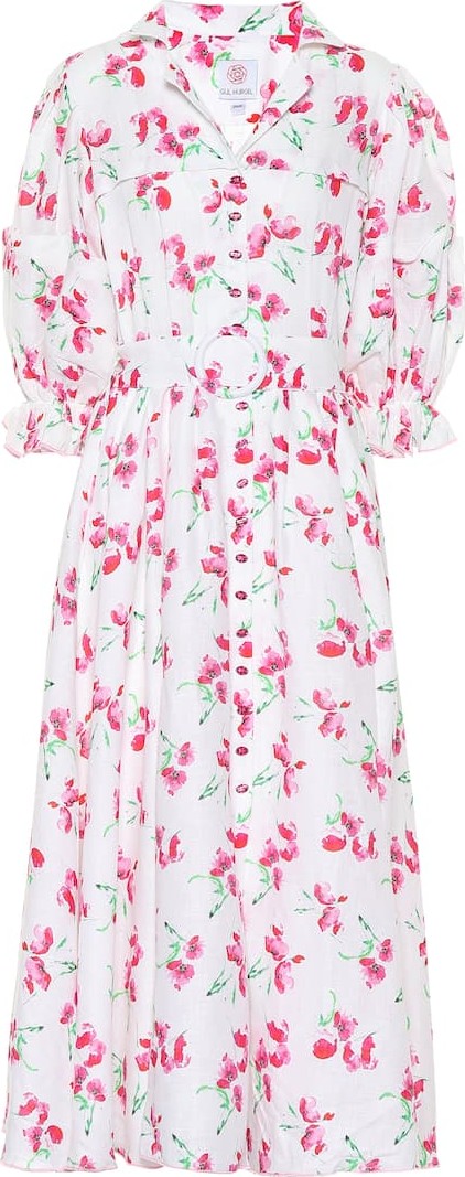 Gül Hürgel Floral linen midi dress