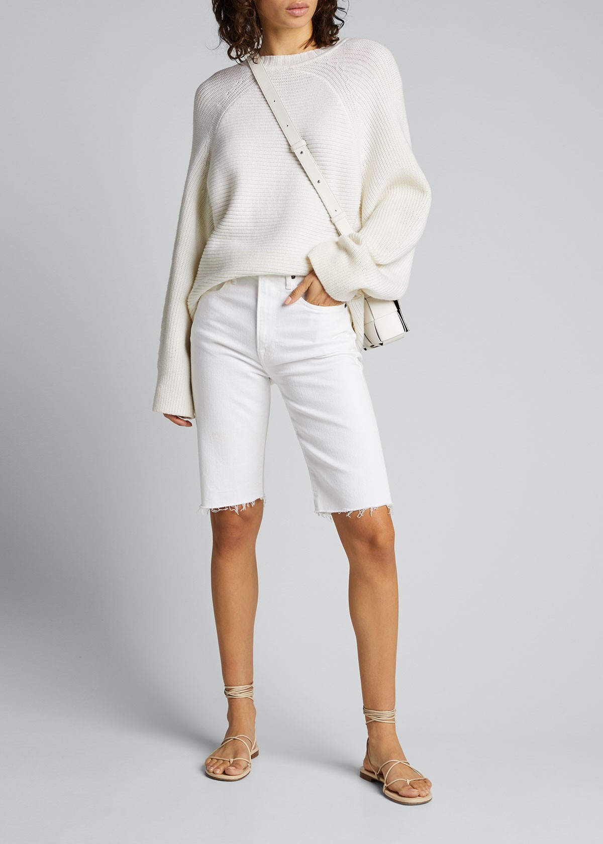 FRAME DENIM Le Vintage Raw Edge Bermuda Shorts