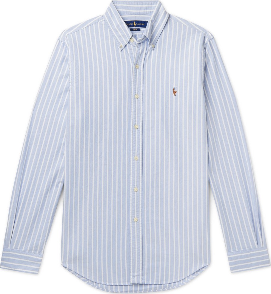 Polo Ralph Lauren Slim-Fit Button-Down Collar Striped Cotton Oxford Shirt
