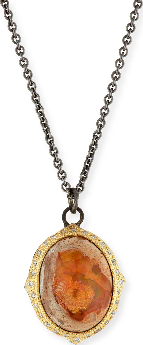 Armenta Old World Mexican Fire Opal Pendant Necklace