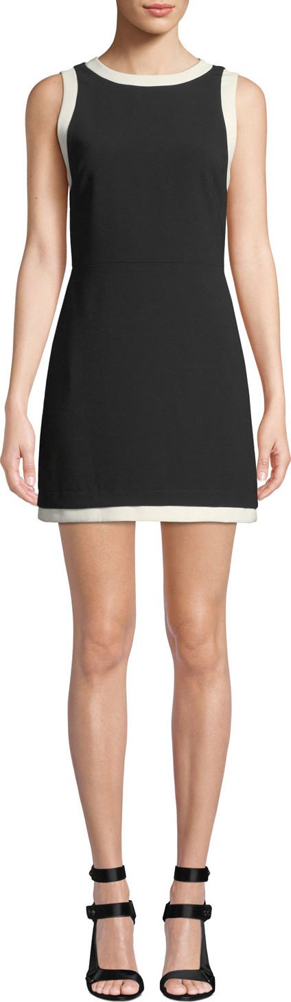 Alice + Olivia Truly Banded-Neck Fitted Dress