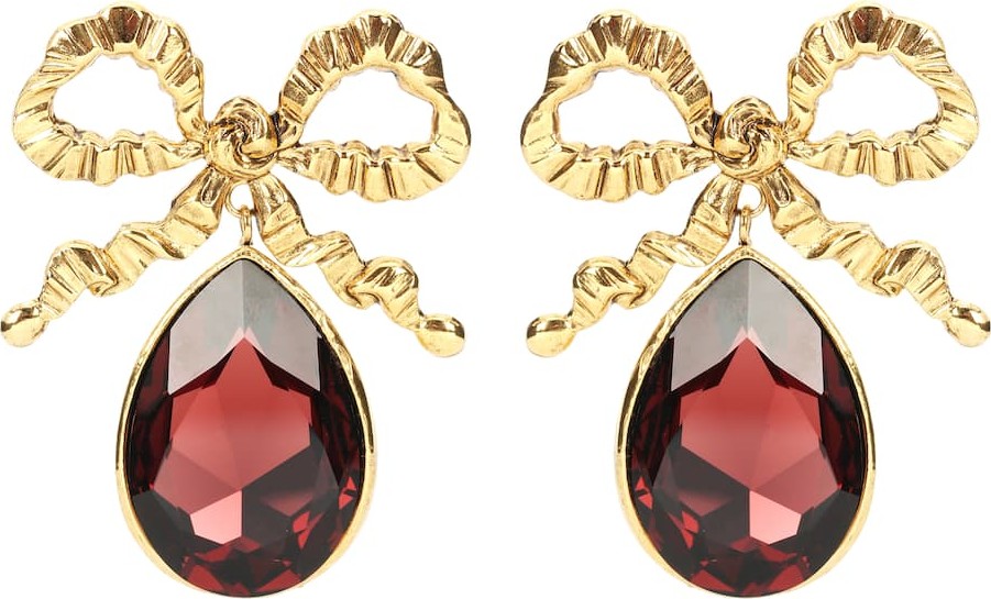 Jennifer Behr Bow crystal drop earrings