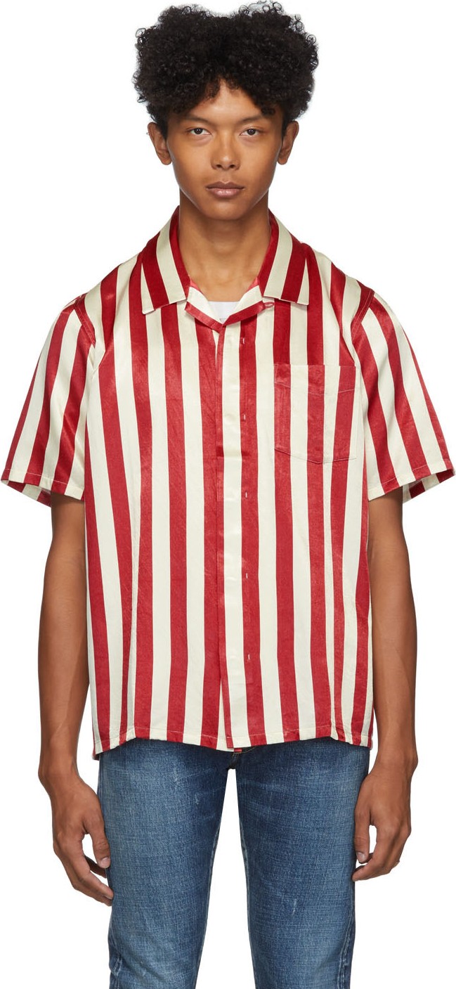 Visvim Red & Off-White Free Edge Shirt