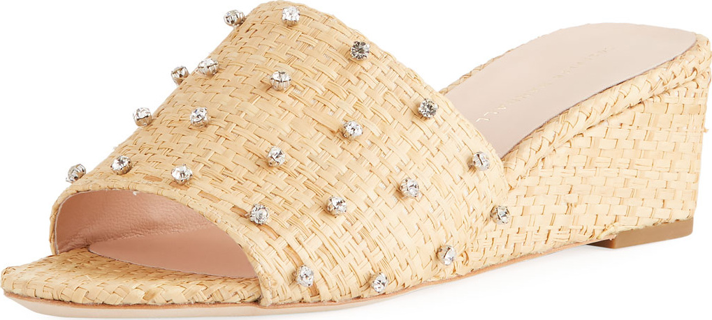 Loeffler Randall Tilly Woven Studded Wedge Slide Sandal