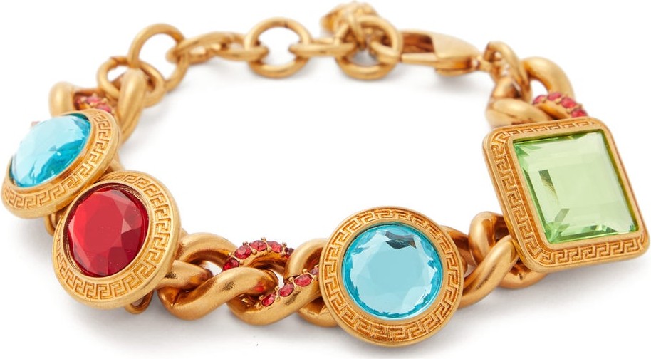 Versace Crystal-embellished curb chain bracelet
