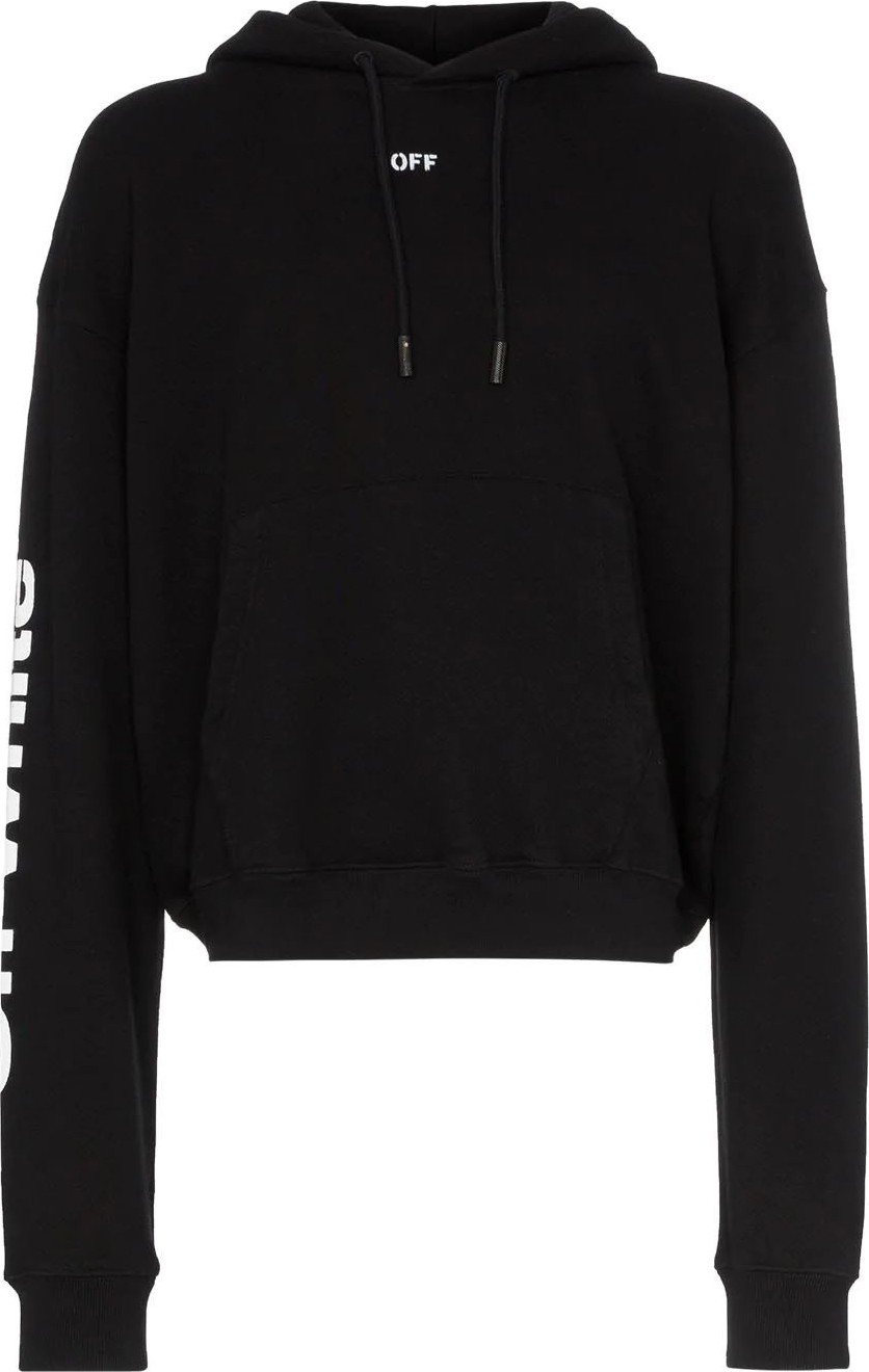 Off White Blue Flaming skulls graphic hoodie