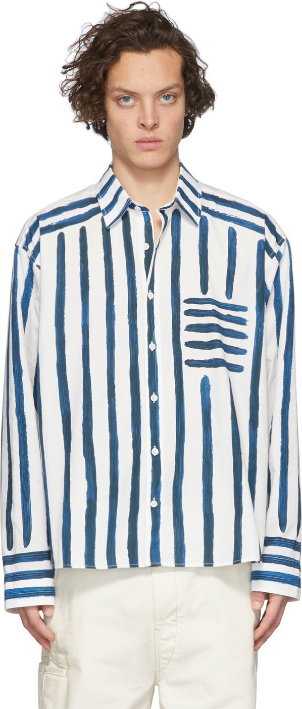Jacquemus White & Blue 'La Chemise Peinture' Shirt