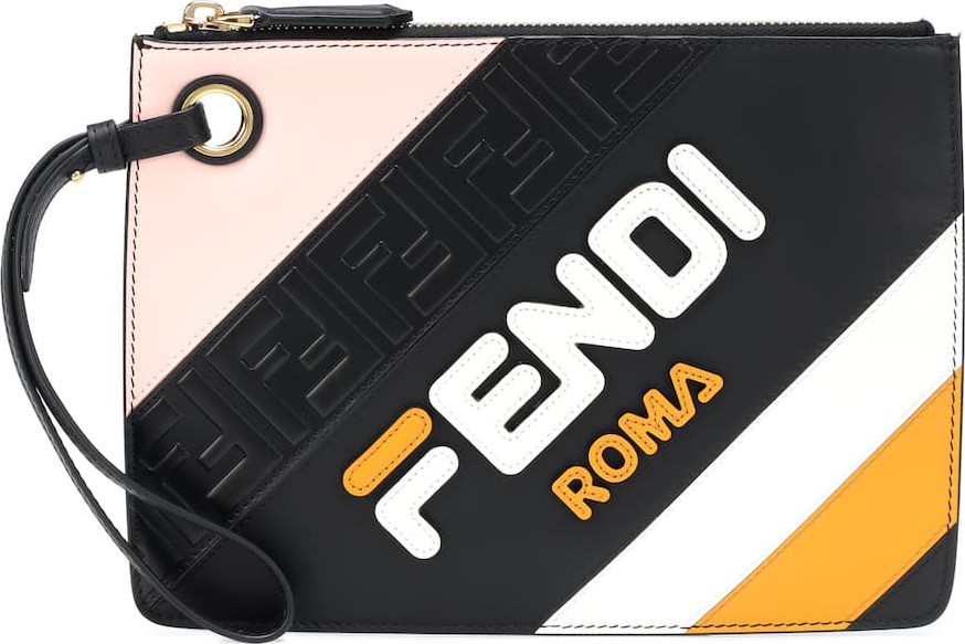 Fendi FENDI MANIA Triplette leather clutch