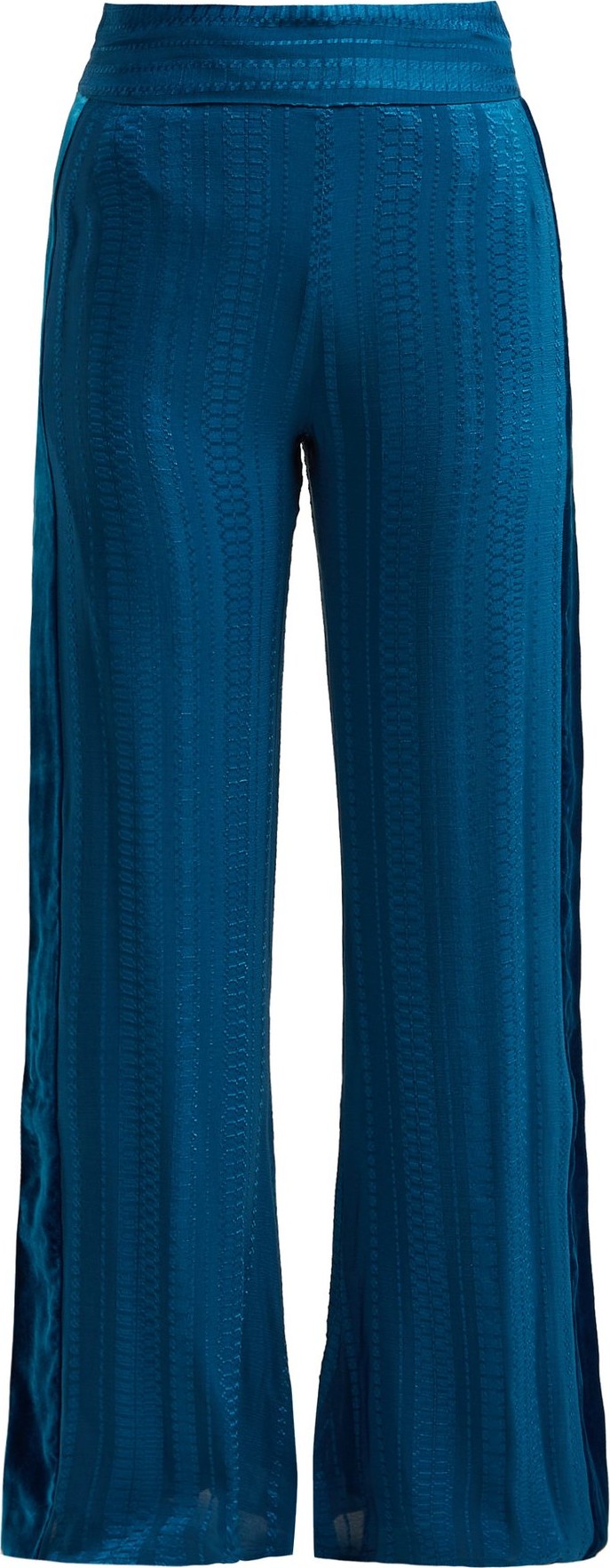 Zeus + Dione Alcyone side-stripe silk-blend trousers