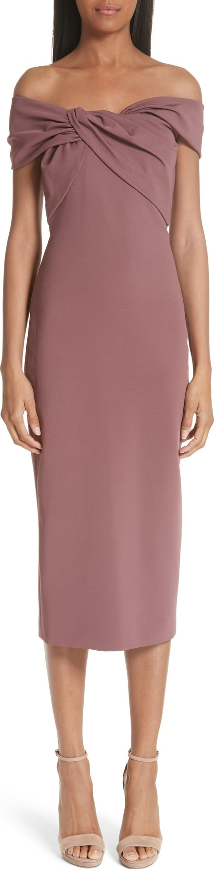 Cushnie Et Ochs Twist Off the Shoulder Sheath Dress