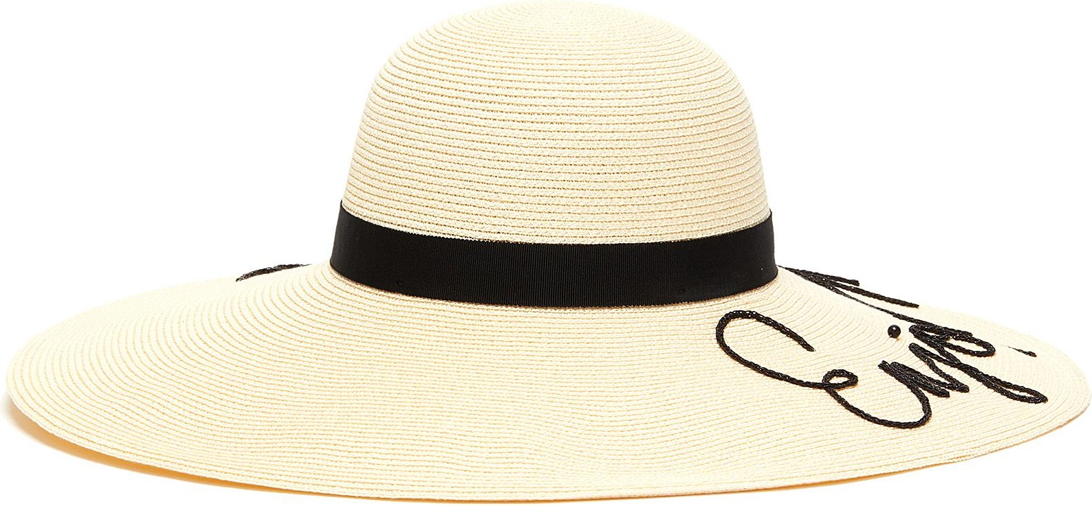 Eugenia Kim 'Bunny' slogan chain cord straw hat
