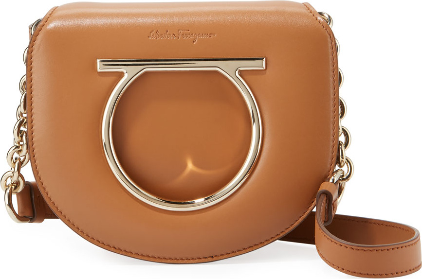 Salvatore Ferragamo Small Gancio Crossbody Bag, Light Brown