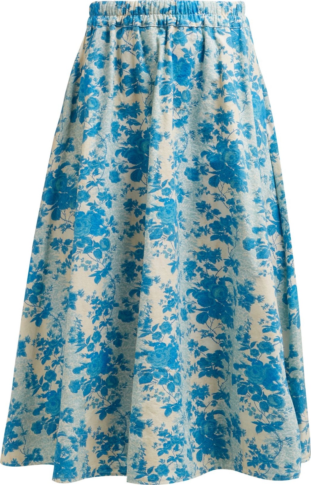 By Walid Daisy floral-print cotton-canvas midi skirt
