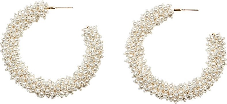 Mignonne Gavigan New York Taylor Hoop Earrings  White