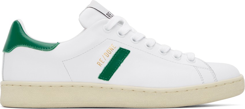 RE/DONE White 70s Tennis Sneakers