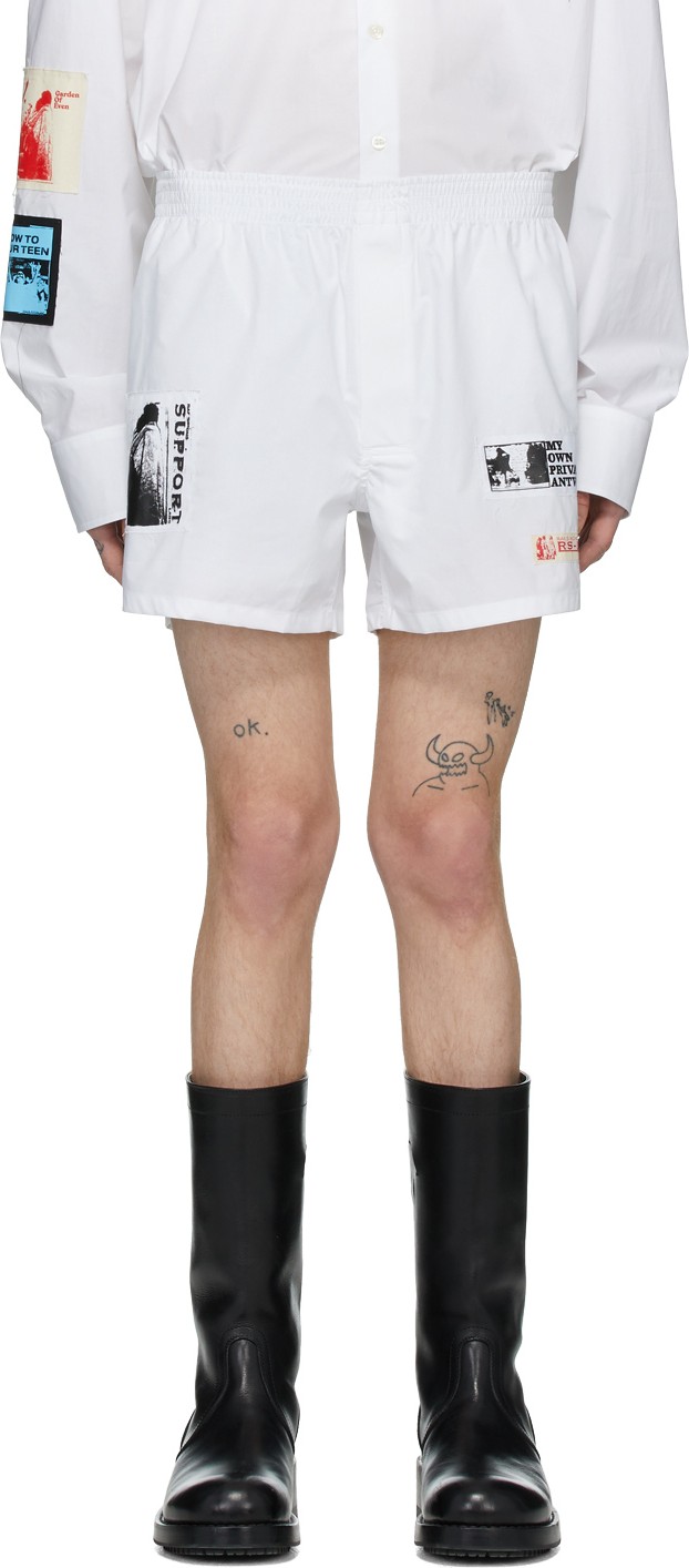 Raf Simons White Patch Boxer Shorts