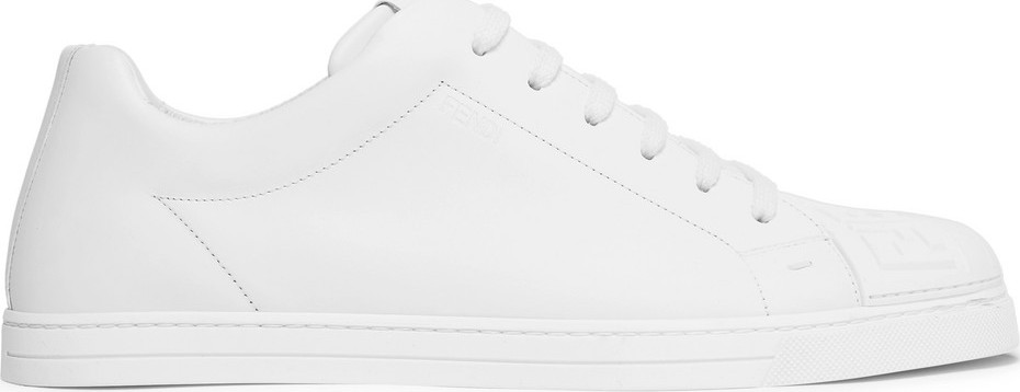 Fendi Logo-Embossed Rubber And Leather Sneakers