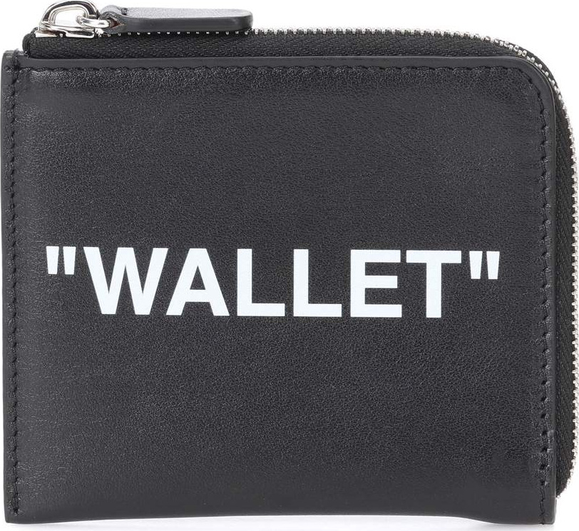 Off White Quote print leather wallet