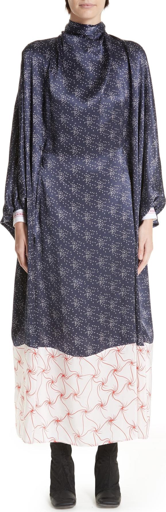Marine Serre Crescent Print Silk Dress
