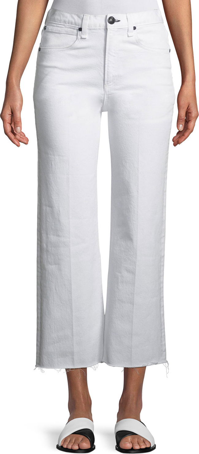 Rag & Bone Justine High-Rise Wide-Leg Ankle Jeans w/ Released Hem