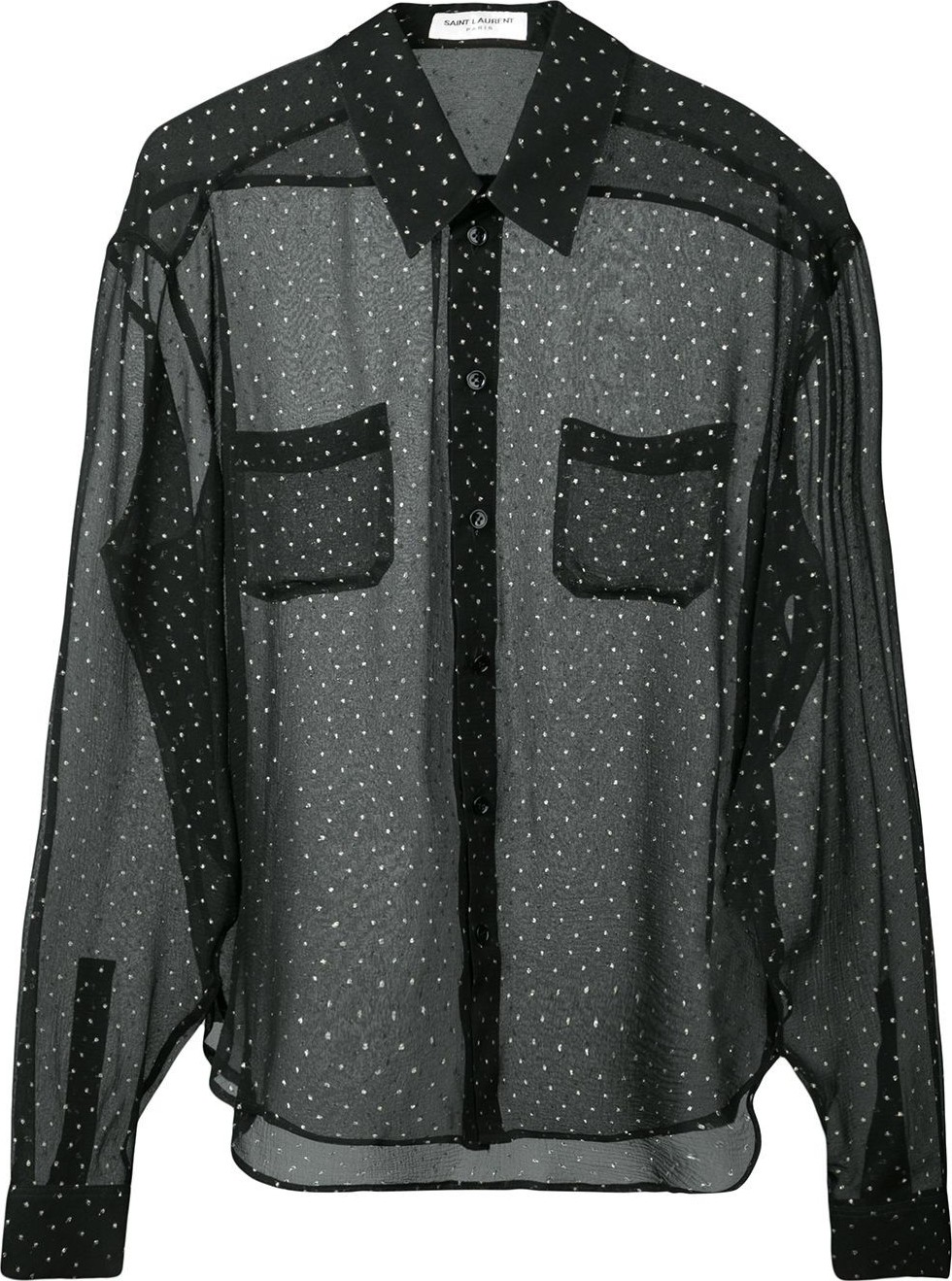 Saint Laurent sheer polka dot shirt