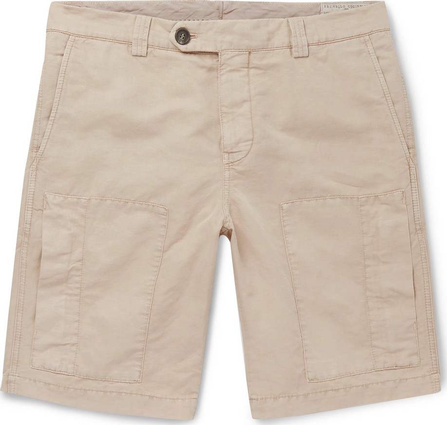 Brunello Cucinelli Linen and Cotton-Blend Cargo Shorts