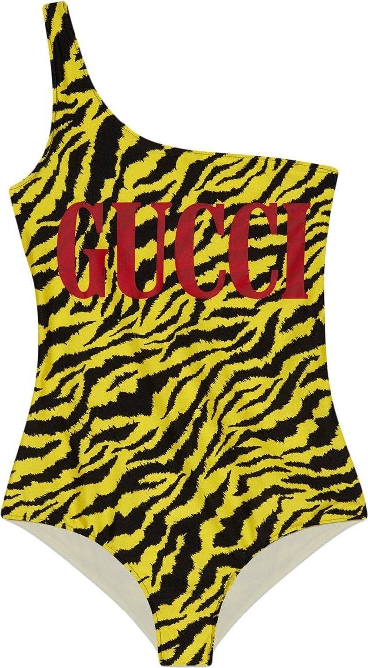 Gucci Sparkling swimsuit with zebra print