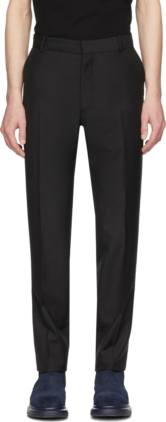 Alexander McQueen Black Selvedge Wool & Mohair Trousers