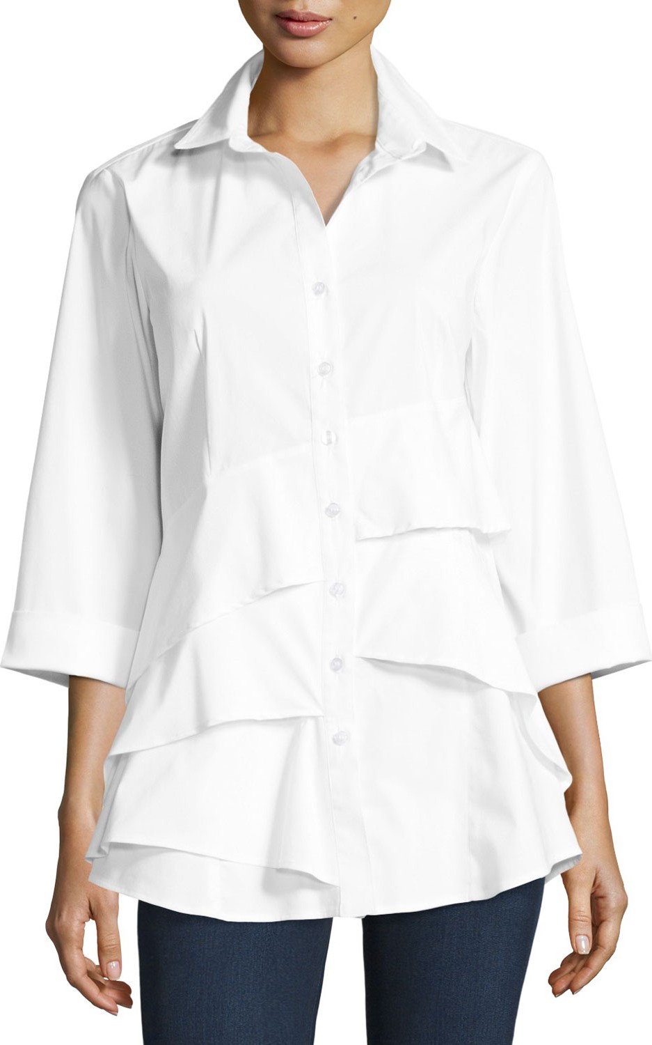 Finley Jenna Tiered-Ruffle Long Blouse