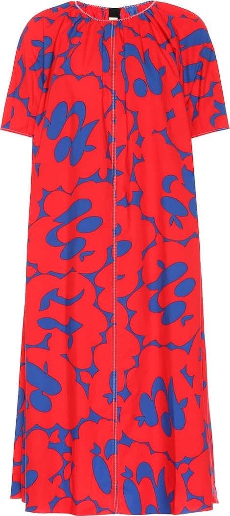 Marni Printed cotton midi dress