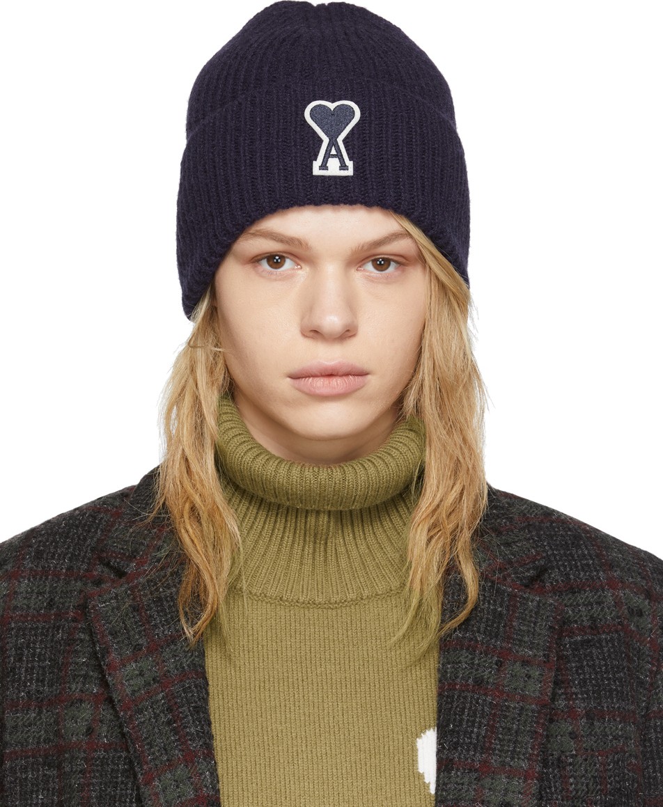 AMI Navy Ami De Coeur Beanie