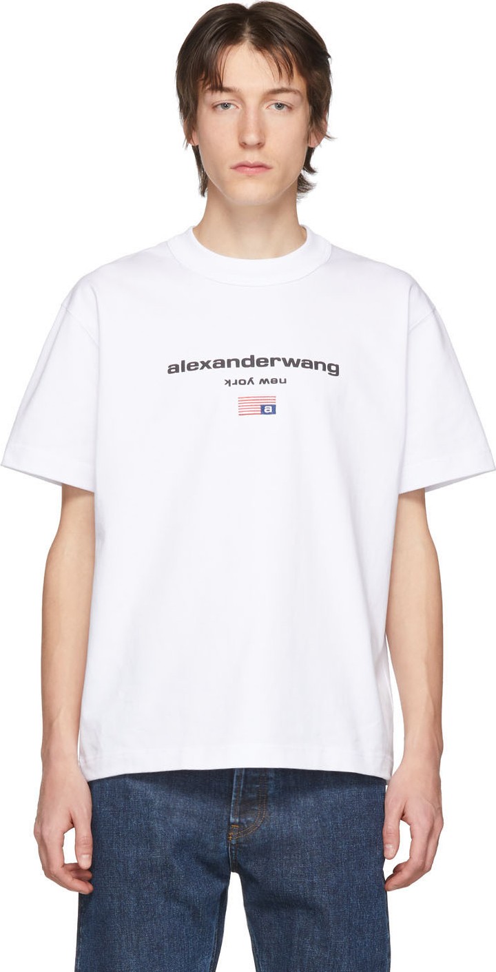 Alexander Wang White Graphic Logo T-Shirt