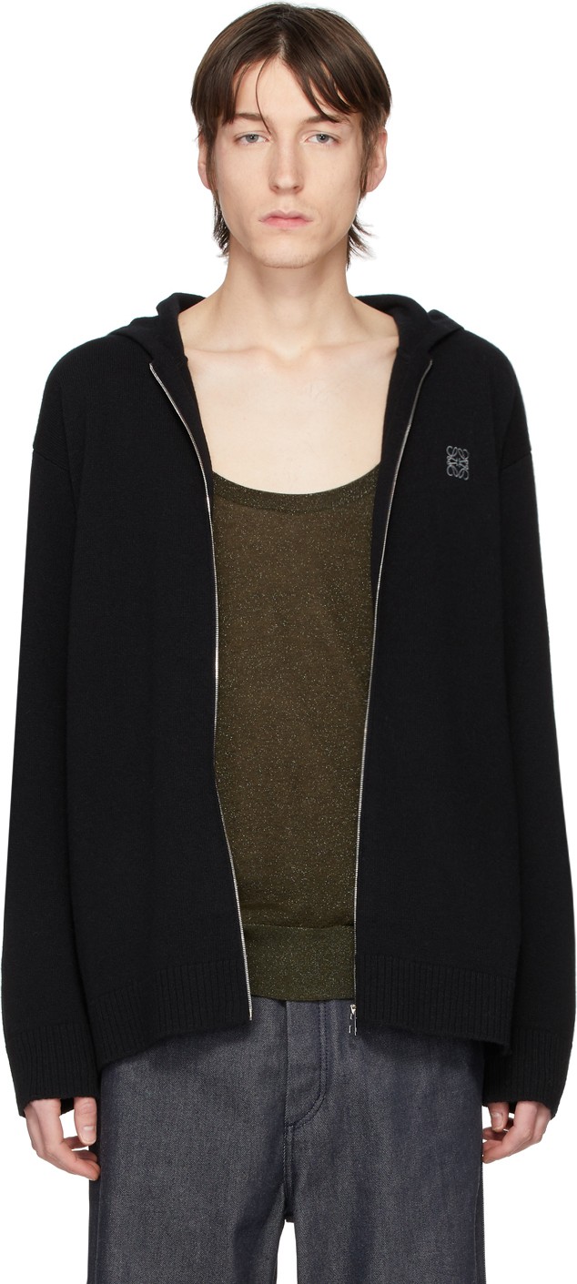 LOEWE Black Anagram Zip Hoodie