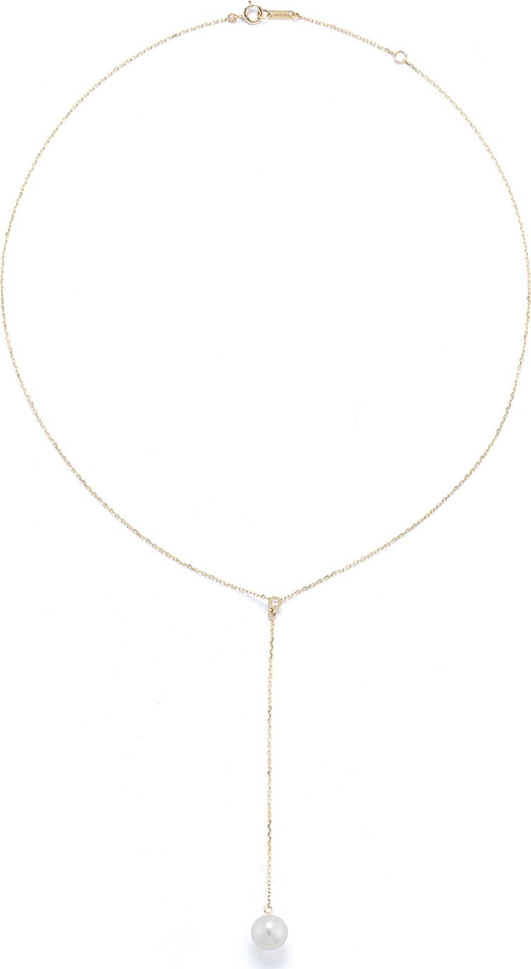 Mizuki Pearl & Diamond Lariat Necklace
