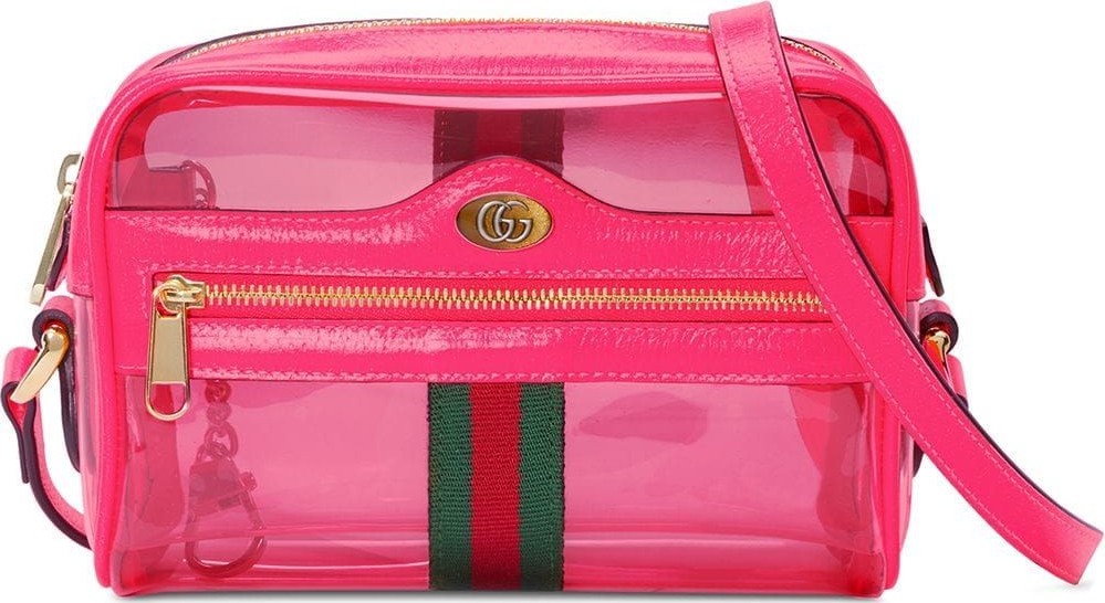 Gucci hot pink Ophidia mini transparent bag