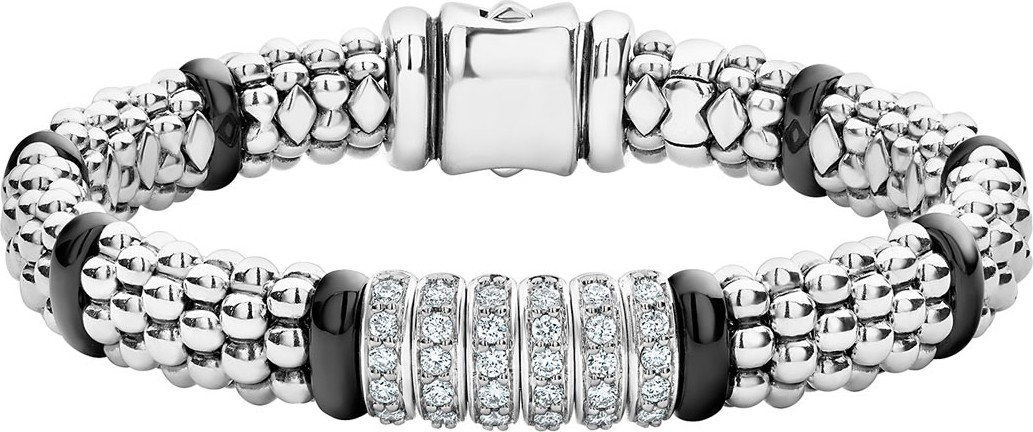LAGOS Black Caviar 6-Diamond Station Bracelet