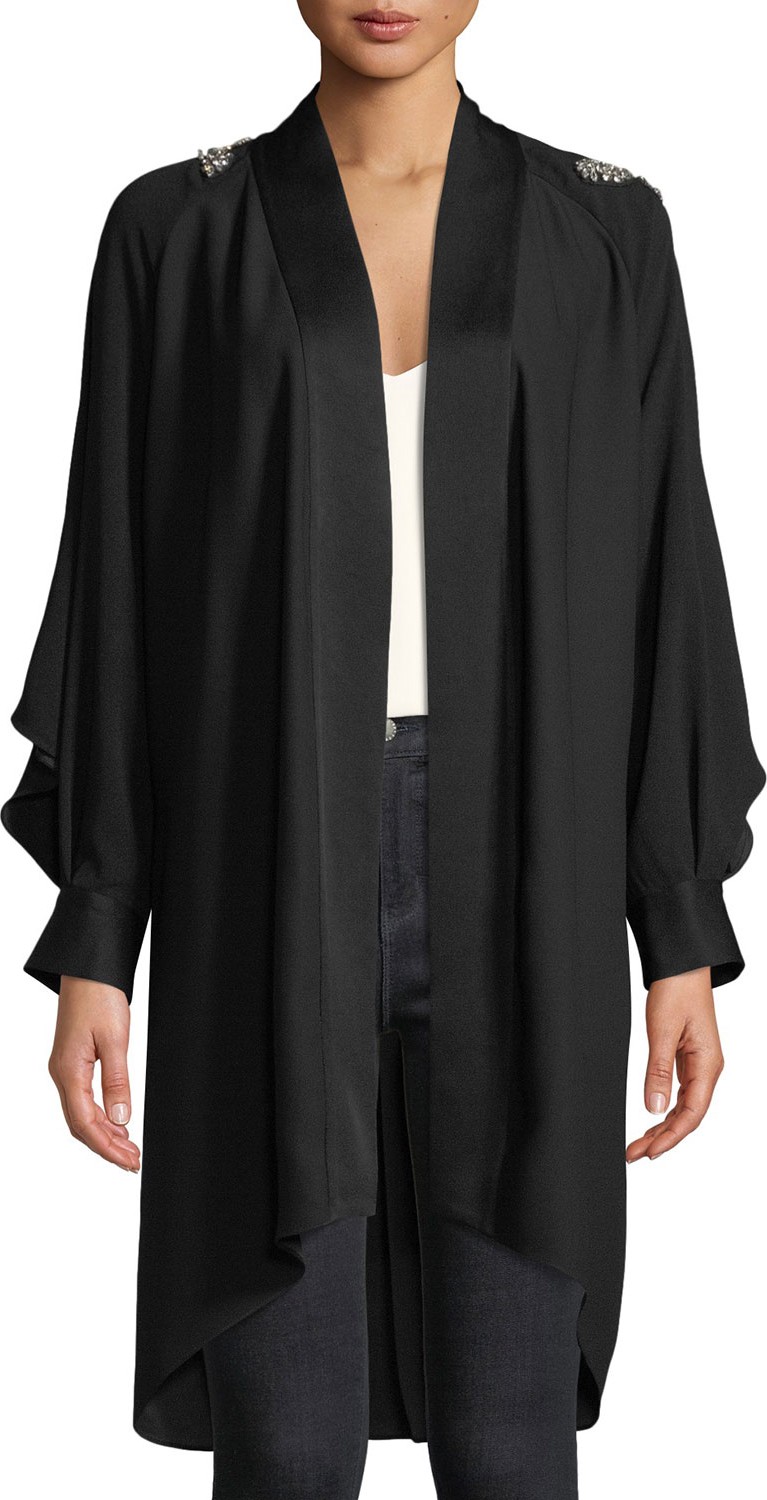 DIANE von FURSTENBERG Deon Embellished Long-Sleeve Kimono