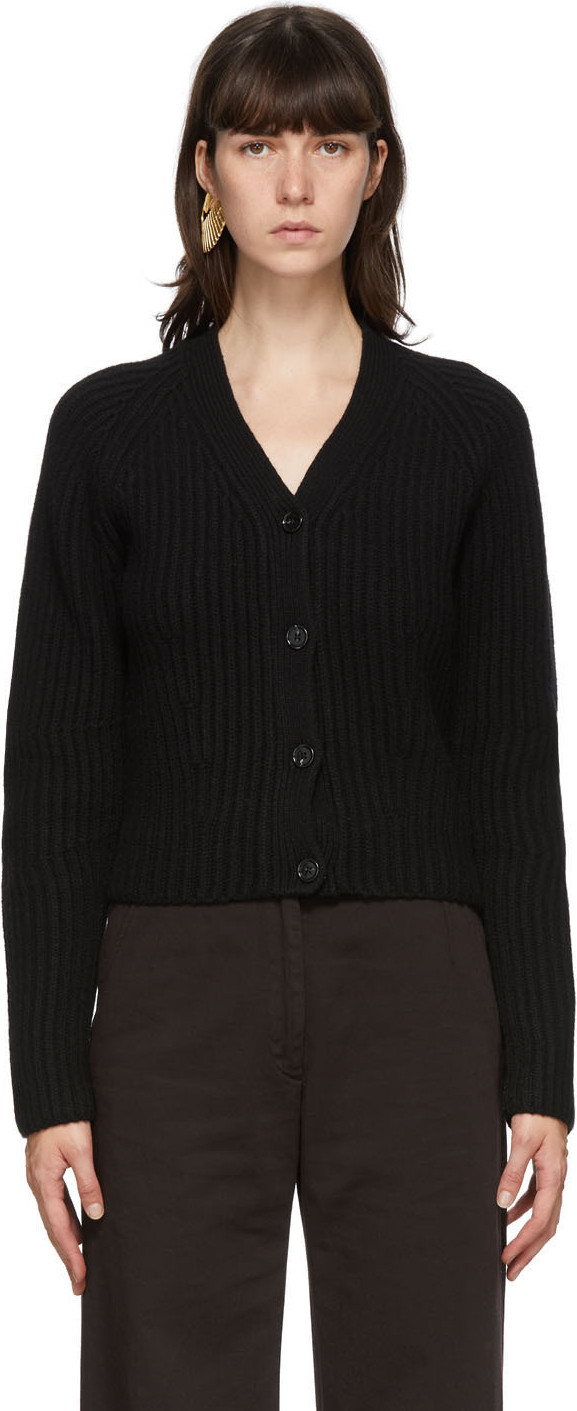 Acne Studios - Black Ribbed Wool Cardigan