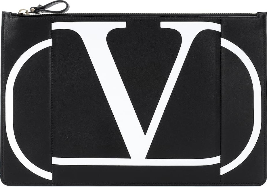 Valentino Valentino Garavani Go Logo leather clutch