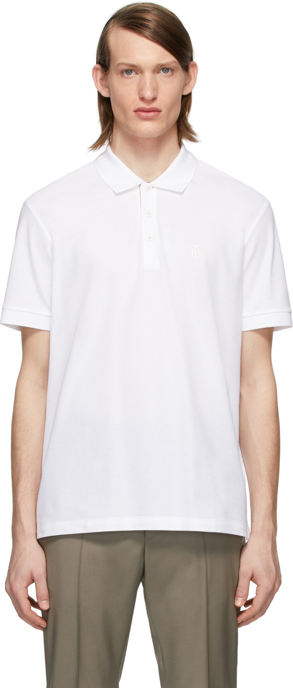 Burberry London England White Eddie Polo