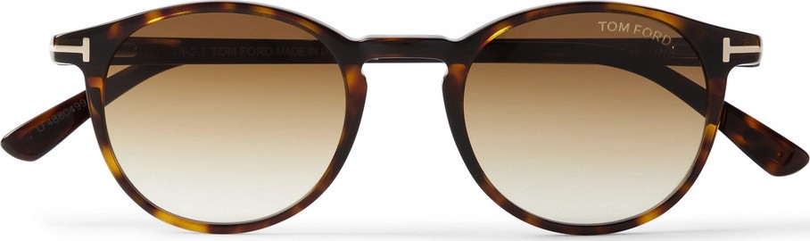 TOM FORD Round-Frame Tortoiseshell Acetate Sunglasses